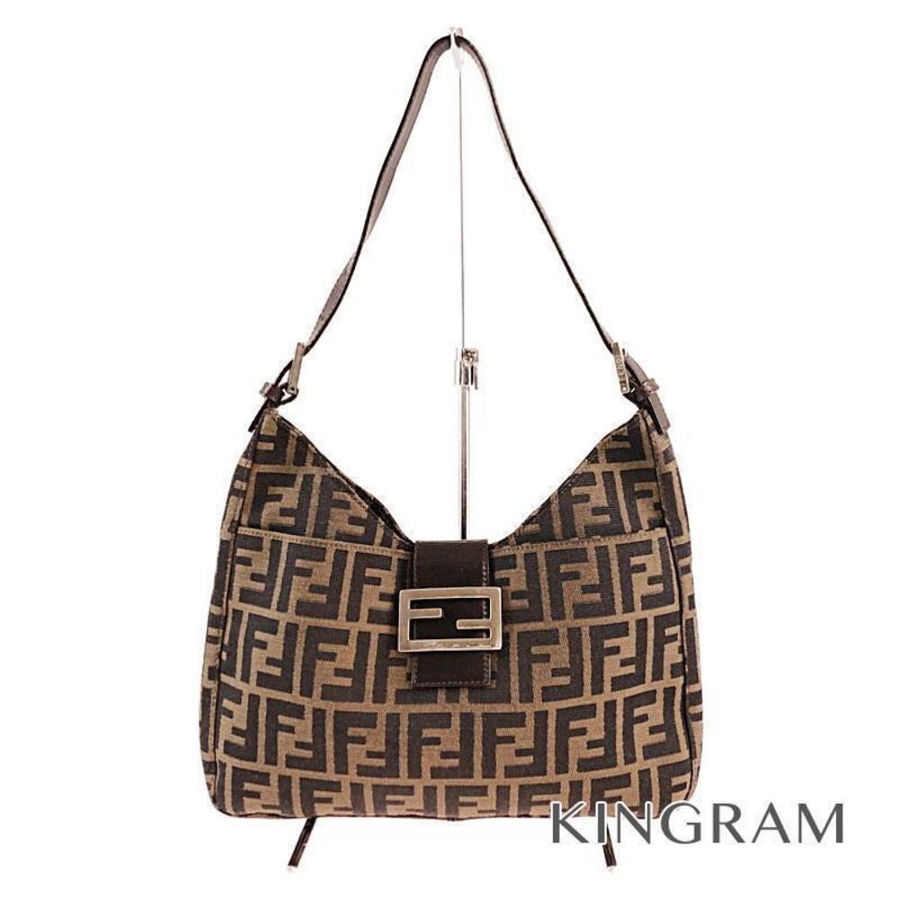 Fendi Zucca Hobo Bag Brown Canvas Leather rna